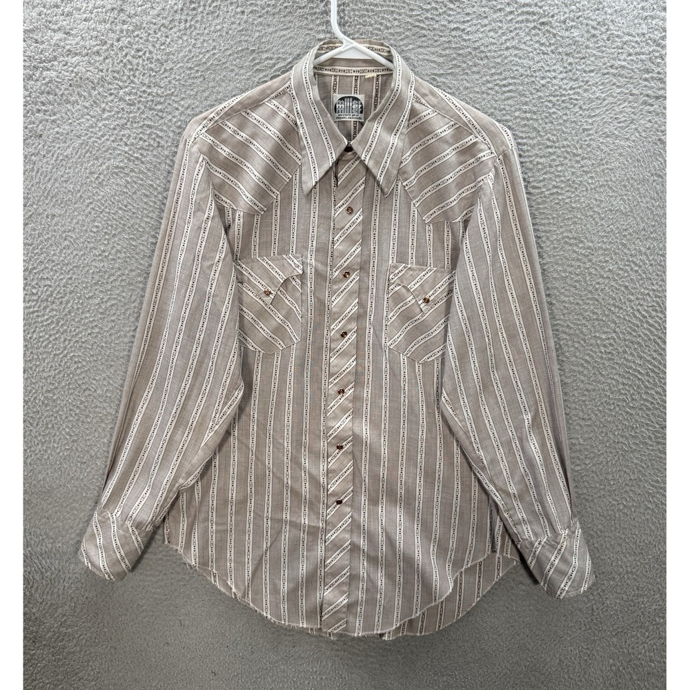 Vintage Miller Western Wear Shirt Adult 16-34 Multicolor Striped Pearl Snap 90s